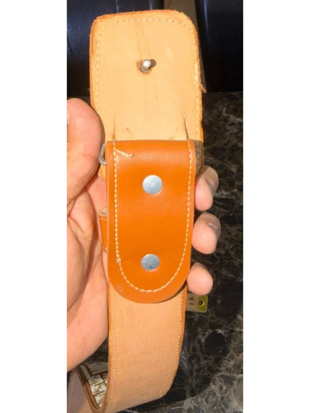 Michoacan Piteado Western Belt Size 38 Tan Cream Embroidery Charro Cinto